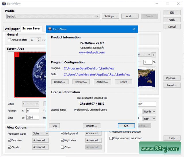 EarthView卫星地球动态壁纸便携版下载