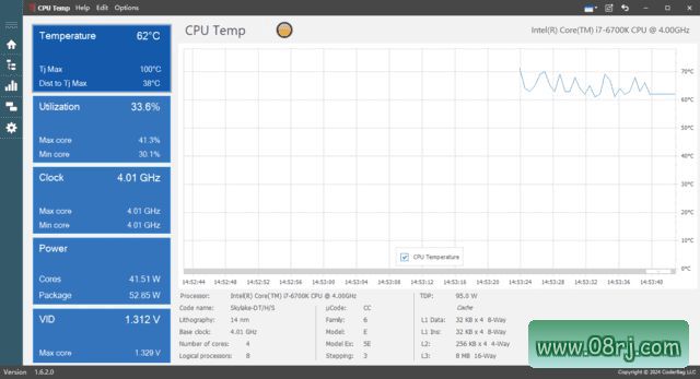 CPU Temp(实时监测CPU温度软件) v1.6.2 便携版