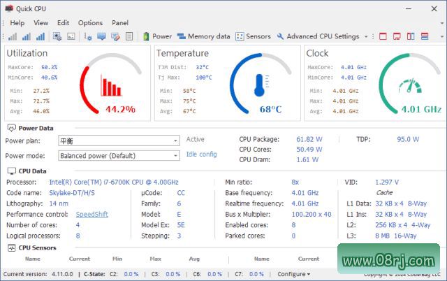 Quick CPU(CPU性能调整优化软件) Pro v6.6.0.0 便携版
